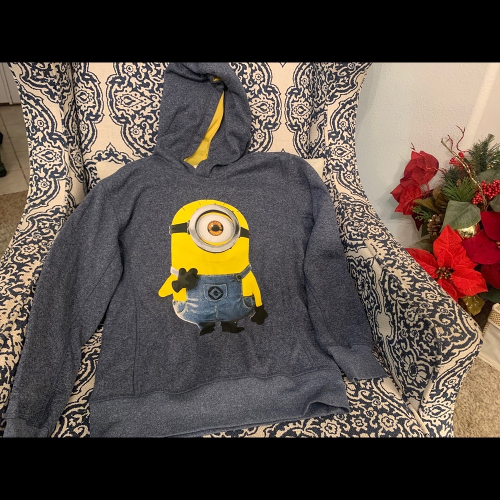 Despicable Me Minion Hooded Pullover Sz 10/12